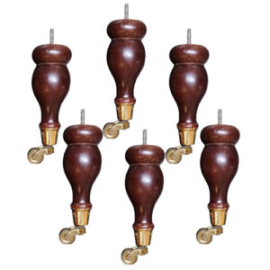 6  vintage meubel pootjes op wielen.
