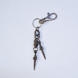 Scull en zwaarden sleutelhanger